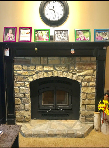 After fireplace and mantel update