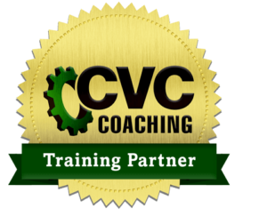 CVC Coaching Training Partner Yellow Round Badge With Green Ribbon