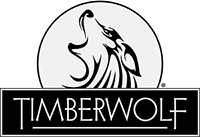 Timberwolf Products Logo with wolf howling in a white circle